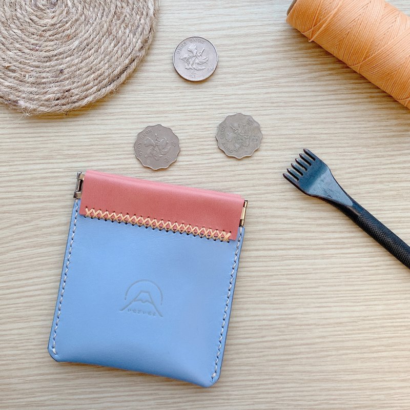 【情侣礼物】皮革弹片口金零钱/散纸包/富士山/免费刻字 YH Story - 零钱包 - 真皮 