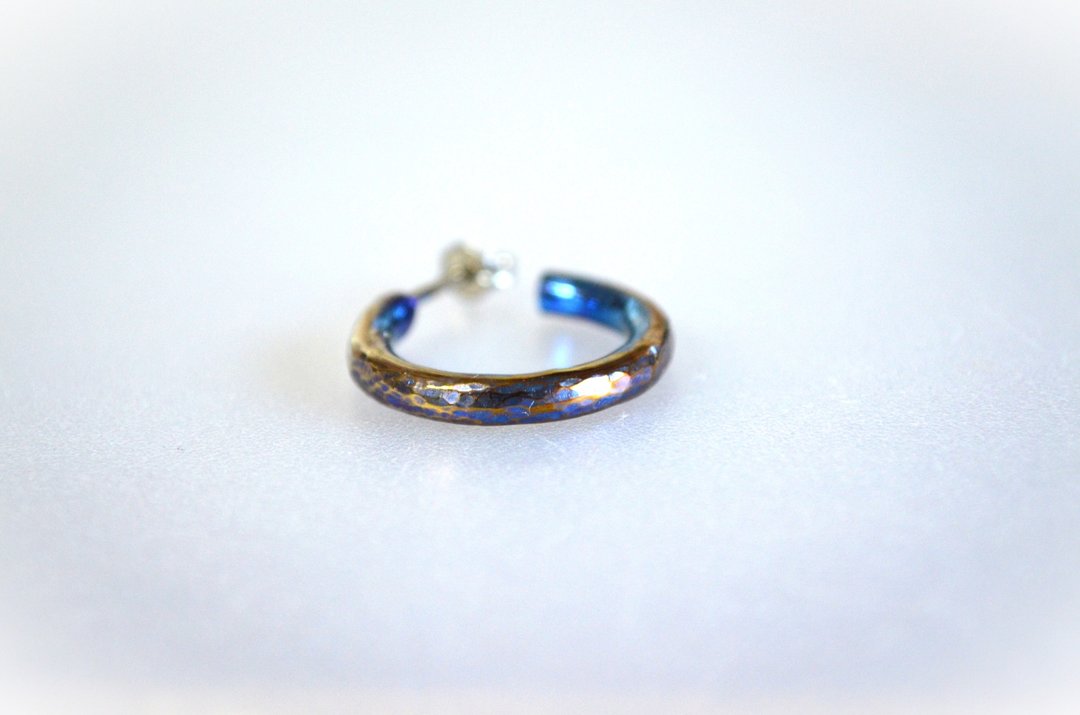 钛金属穿孔耳环=钛金属圆环耳环 20mm=18号规格・A - 耳环/耳夹 - 其他金属 多色