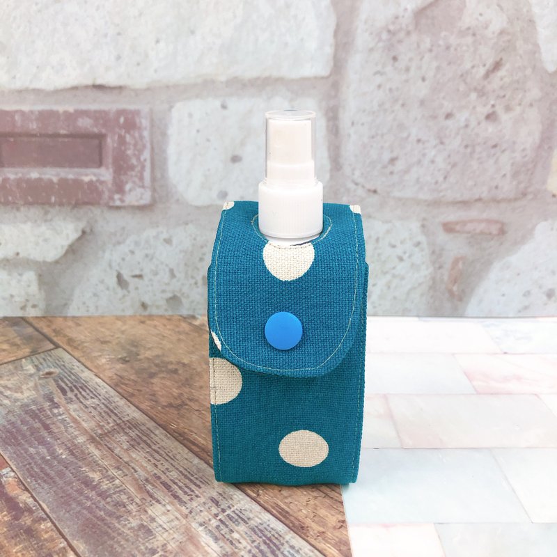 酒精/消毒液收纳袋 附100ml 2号瓶 外出必备防疫小物 - 圈圈圆圆 - 收纳用品 - 棉．麻 蓝色