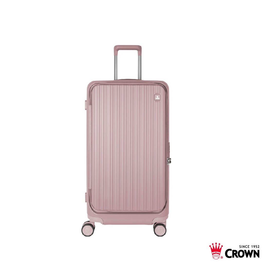 【CROWN】26寸 BOXY 前开框架胖胖拉杆箱 托运箱  粉色 - 行李箱/行李箱保护套 - 塑料 粉红色