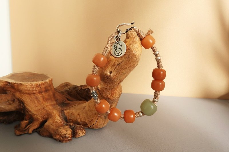 原创小众设计 化太岁 本命年 天然菩提根S925银生肖手工手绳 - 手链/手环 - 银 
