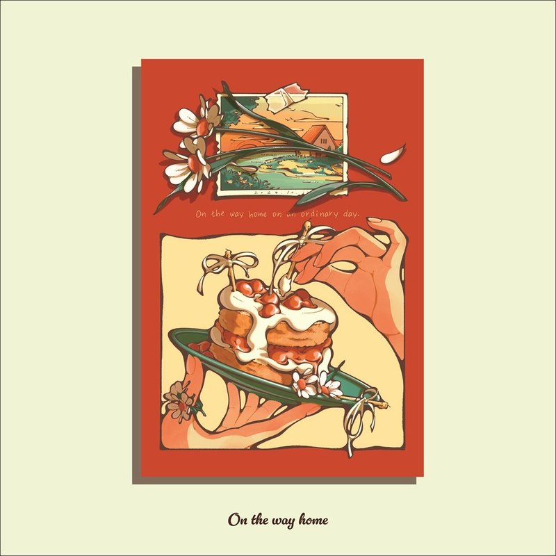 赠送贴纸！日菜乃明信片 5_平常的归途 - 卡片/明信片 - 纸 多色