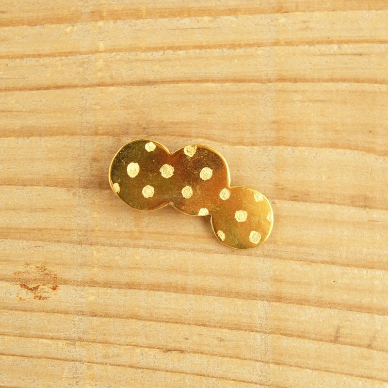 The brass brooch "circle trio dot" B006 - 胸针 - 其他金属 金色