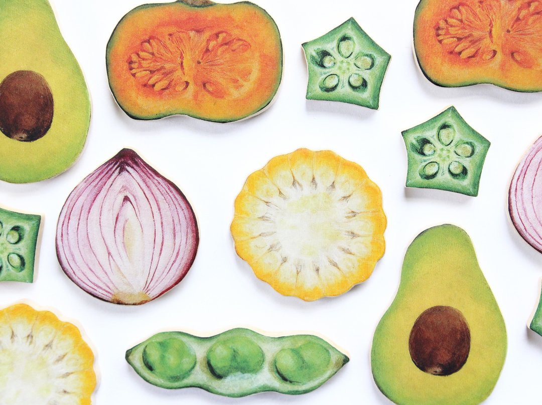Vegetables brooch that was born from the tree - 胸针 - 木头 绿色