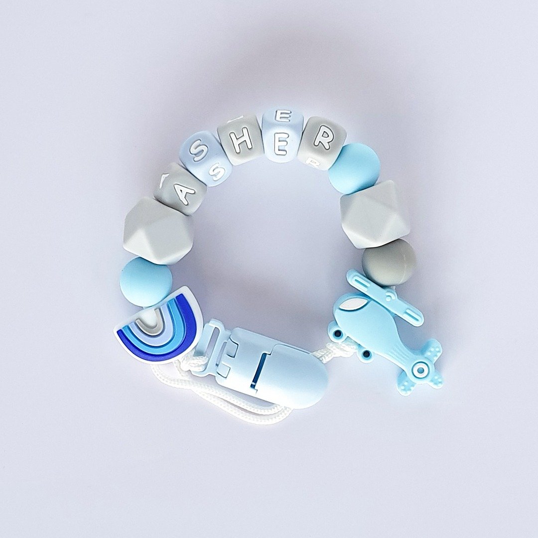 asher 直升机 彩虹 奶嘴链 / 定制化奶嘴链 - 玩具/玩偶 - 其他材质 多色