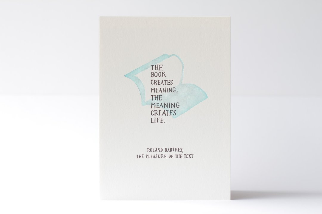 Roland Barthe's Quote - Letterpress Print - 海报/装饰画/版画 - 纸 蓝色