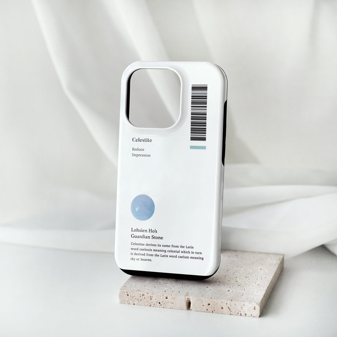 【定制化】水晶图鉴 守护石- 手机载具条码 | iPhone手机壳 - 手机壳/手机套 - 塑料 白色