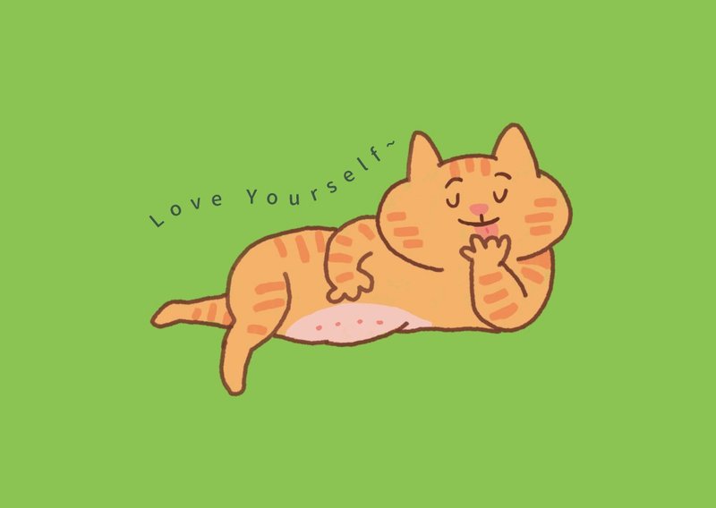 猫式生活明信片 | 爱自己橘猫 - 卡片/明信片 - 纸 