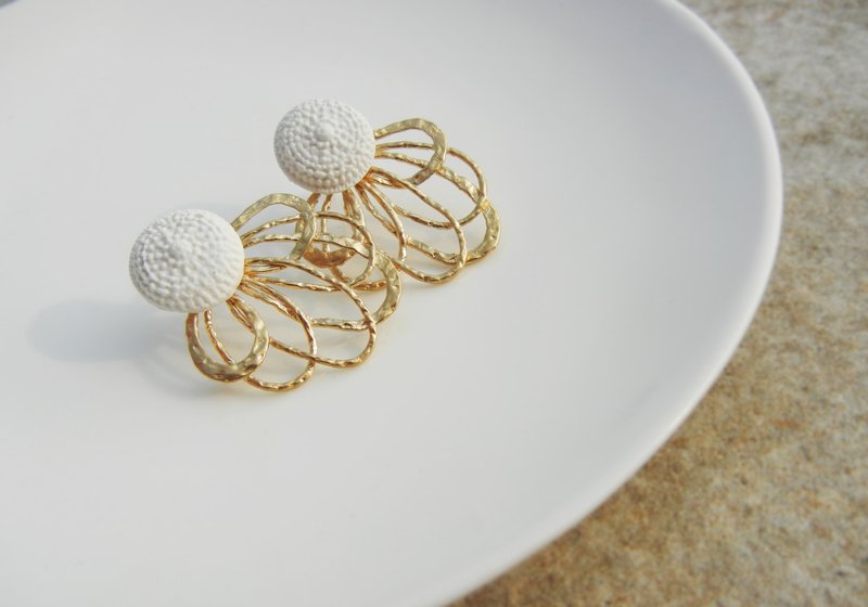 *coucoubird*华丽缎带耳环 - 耳环/耳夹 - 其他金属 金色