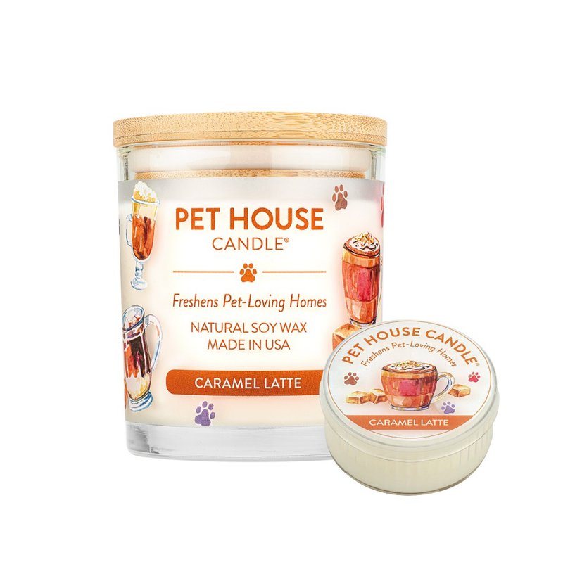【美国PET HOUSE】室内除臭宠物香氛蜡烛-焦糖拿铁 - 蜡烛/烛台 - 蜡 