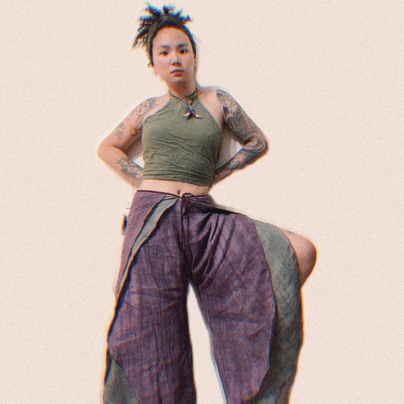 手工制衣-荷楛 一片式绑带 手染亚麻长裤 多色定制 - 女装长裤 - 棉．麻 多色