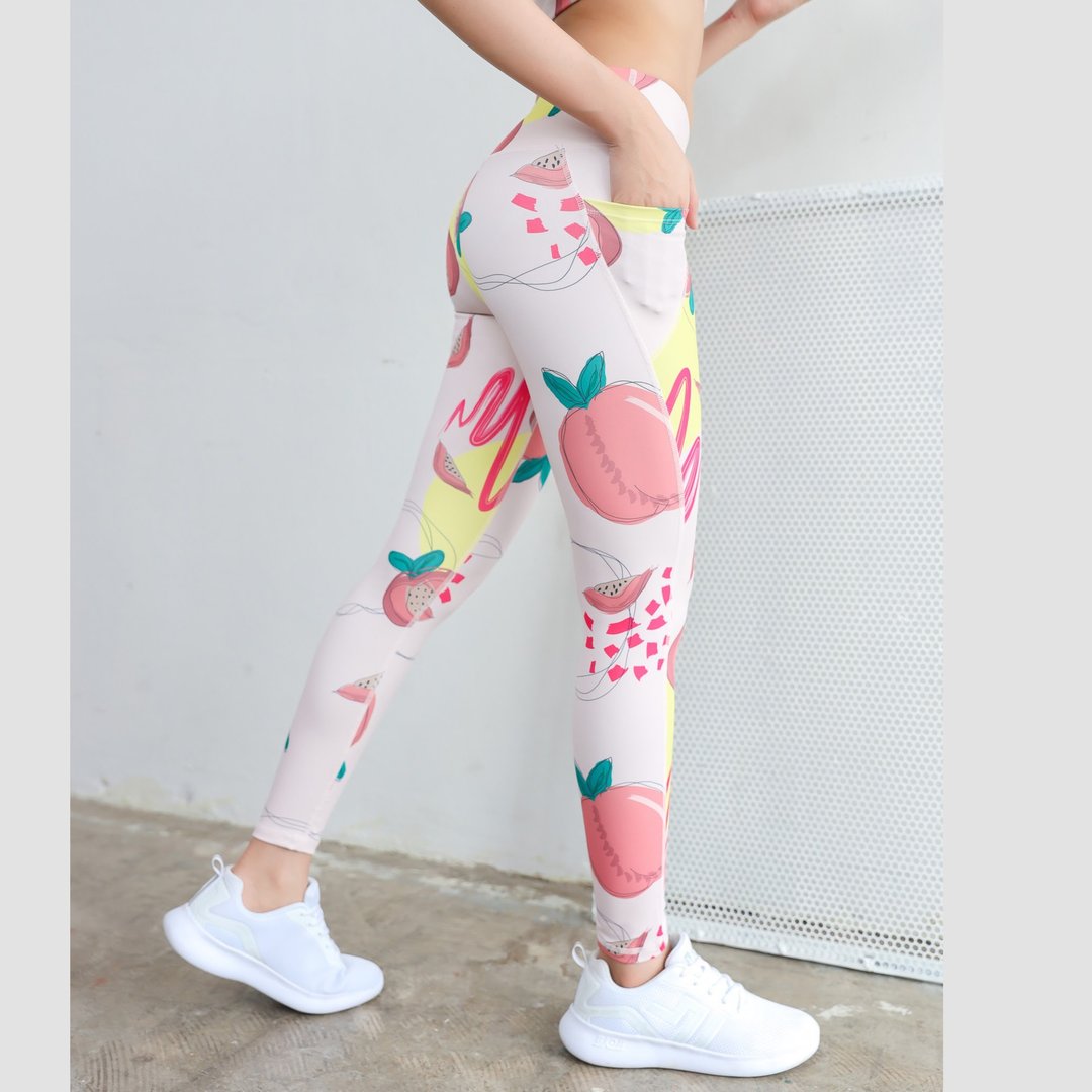 Nadia Peach Fruit Leggings - Sport Leggings - 女装运动衣 - 聚酯纤维 多色