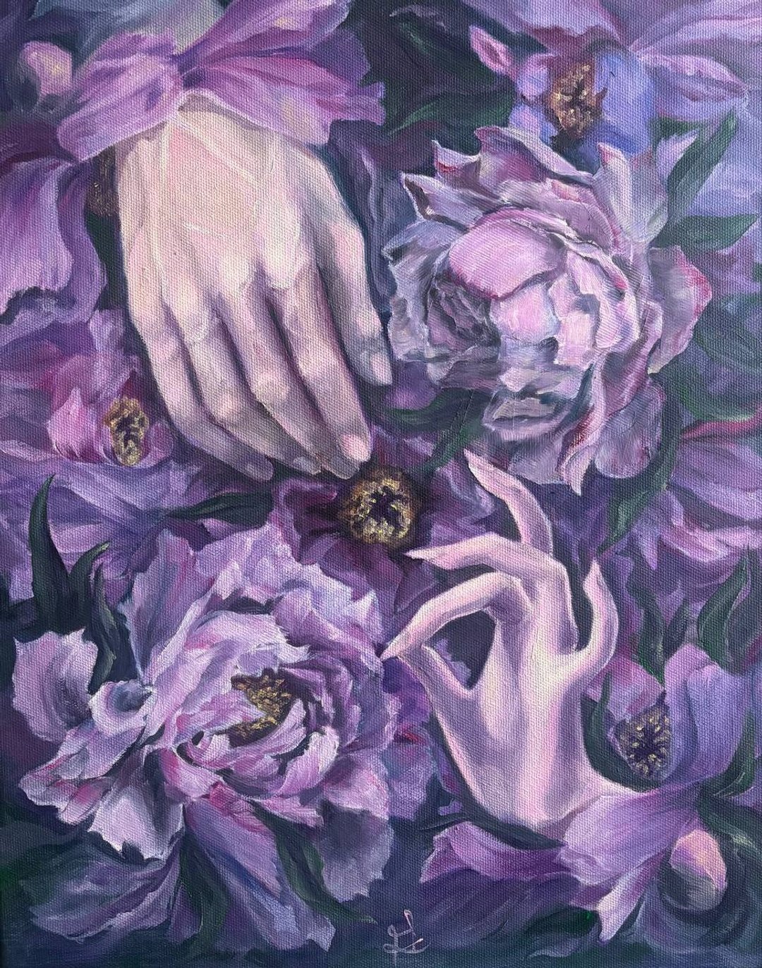 牡丹花男女关系画 - 墙贴/壁贴 - 其他材质 紫色