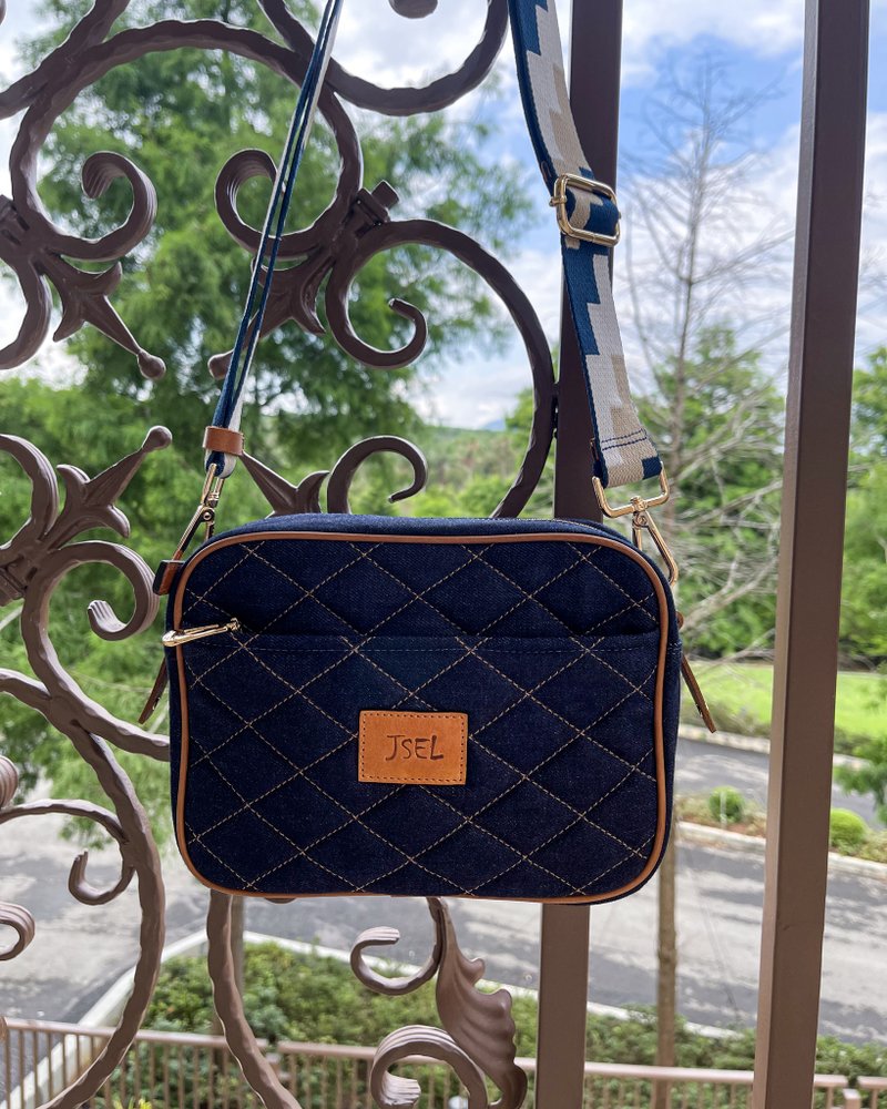 菱格斜背包(实用款-男包) - 侧背包/斜挎包 - 棉．麻 