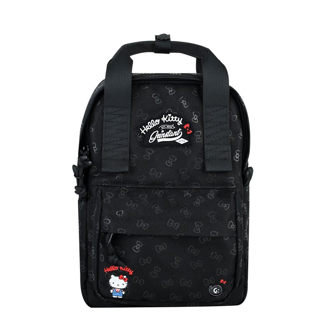 Grinstant联乘Sanrio 9.7寸迷你后背包 - Hello Kitty 黑色暗花款 - 后背包/双肩包 - 聚酯纤维 