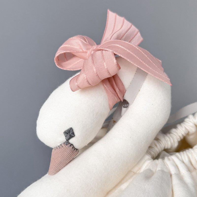 天鹅小包S・M 天鹅包 【 配件 】 - 手提包/手提袋 - 棉．麻 粉红色