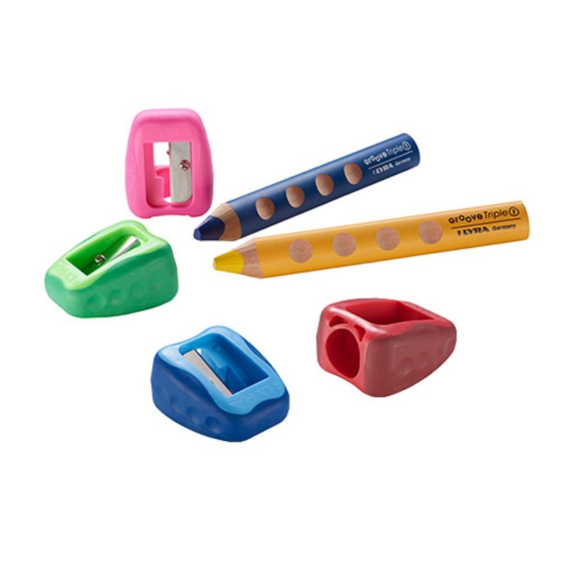 【德国LYRA】 Groove (3合1) 胖胖三角洞洞笔专用削笔器 - 削笔器 - 不锈钢 