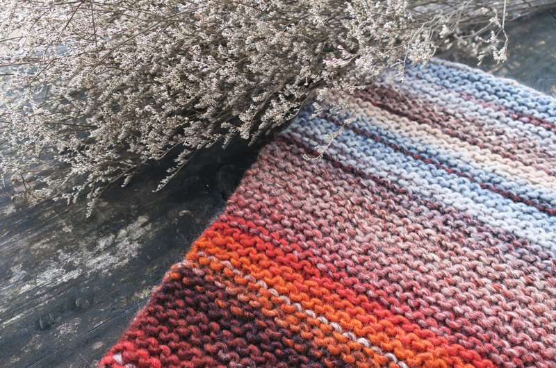 阿母の手做围脖-枫叶色-礼物/圣诞节 - 丝巾 - 羊毛 橘色