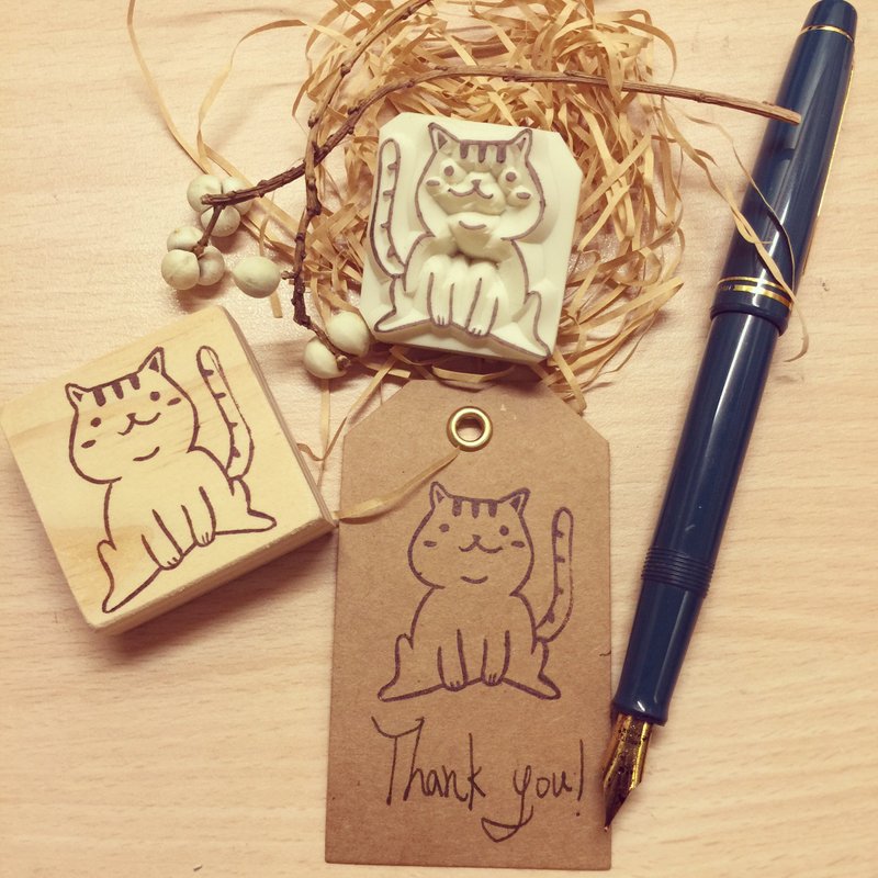 肥猫手工印章*橡皮擦印章*手工刻章*手工刻章 - 印章/印台 - 其他材质 咖啡色