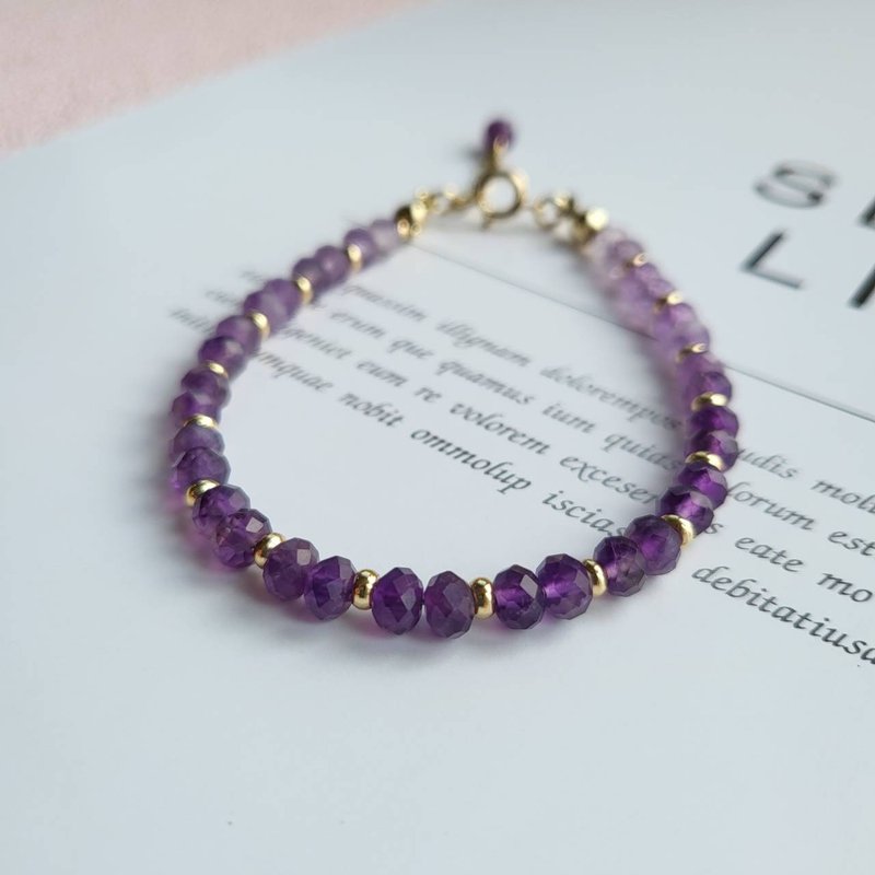 贵人智慧/渐层钻切紫水晶手链 - 手链/手环 - 水晶 