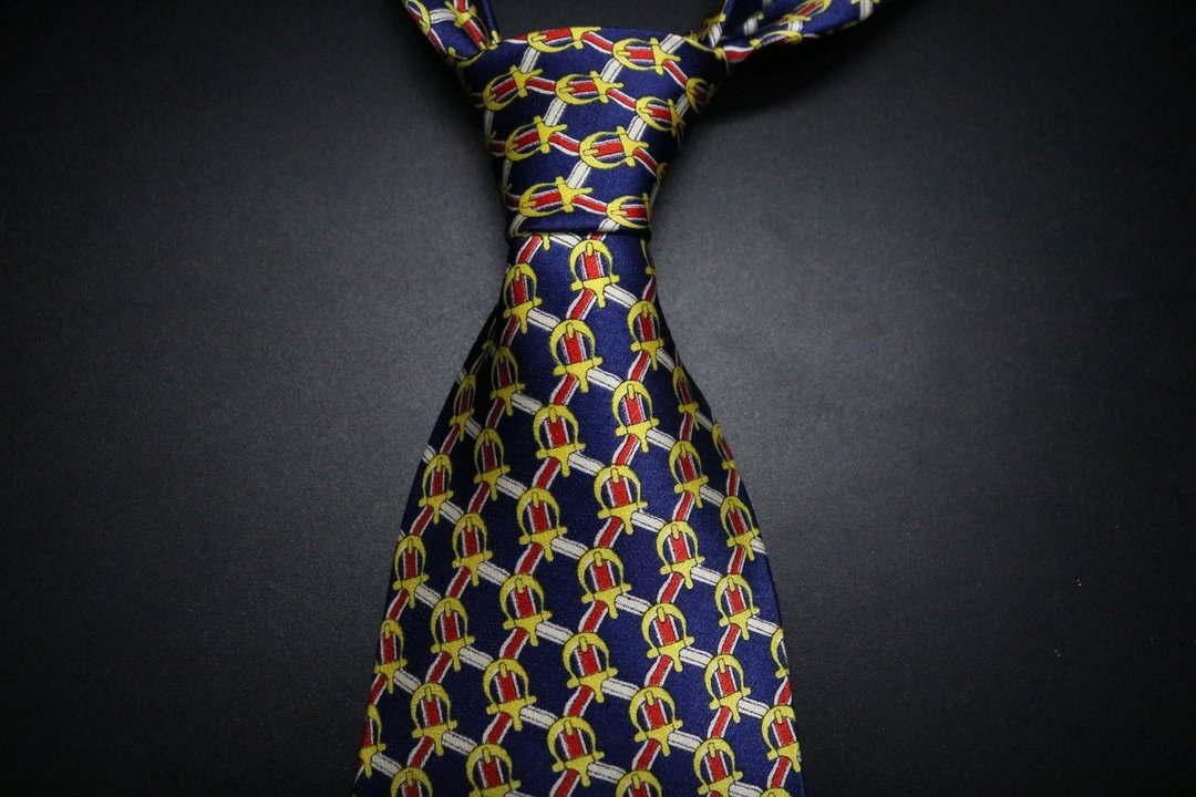 蓝色抽象巴洛克暗纹真丝领带/绅士百搭necktie - 领带/领带夹 - 丝．绢 多色