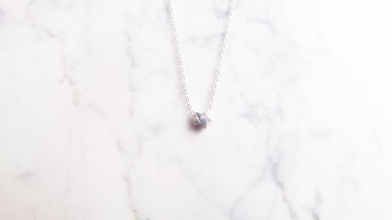 ::星月系列:: 星星 纯银 微光切割锁骨链 (改版款) - 锁骨链 - 纯银 