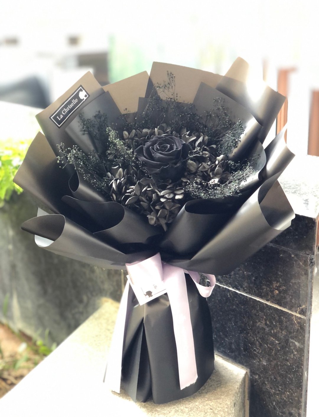 (香港自取) 黑色玫瑰花 保鲜花束 永生花束 不凋花 - 干燥花/捧花 - 植物．花 黑色