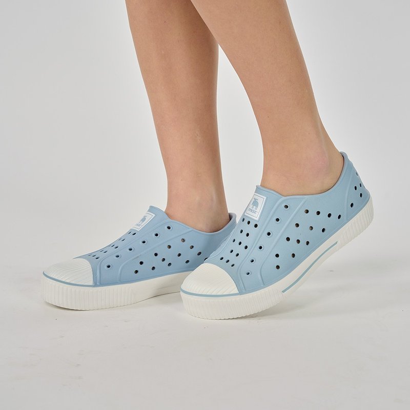 moz瑞典驼鹿 双色洞洞饼干水鞋 (奶盖宝宝蓝) 防泼水-附鞋扣 - 雨鞋/雨靴 - 防水材质 蓝色