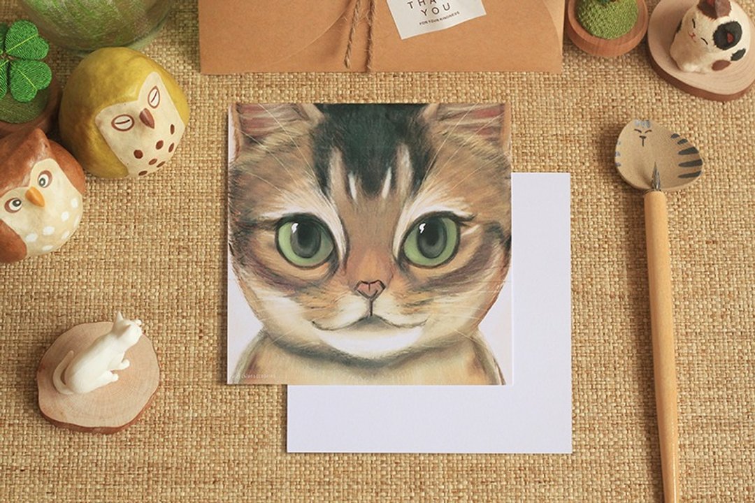 Coco 萌猫明信片 - 卡片/明信片 - 纸 咖啡色