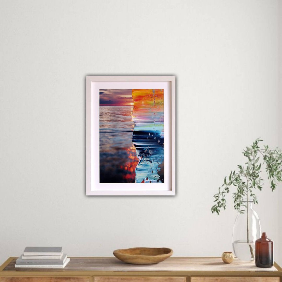 Abstract painting, contemporary art, interior art, 354×267mm - 插画/绘画/写字 - 压克力 橘色