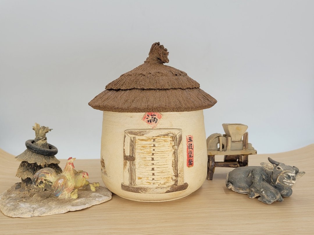 怀旧谷仓造型茶仓  茶叶罐 食物罐 - 茶具/茶杯 - 陶 