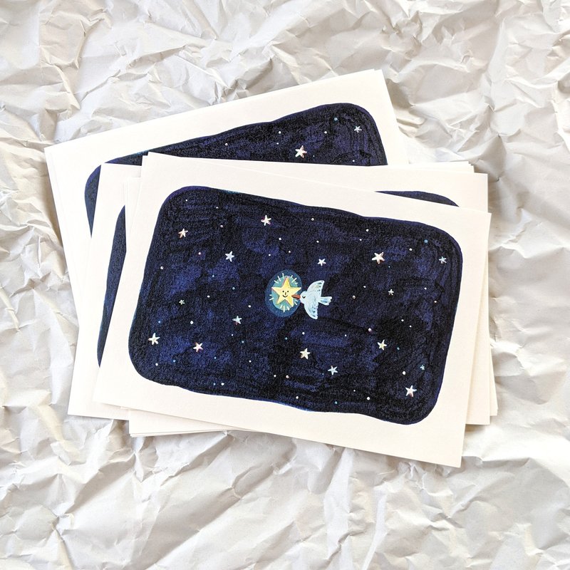 2L 星星和雀艺术印刷品/插图复制品 - 海报/装饰画/版画 - 纸 蓝色