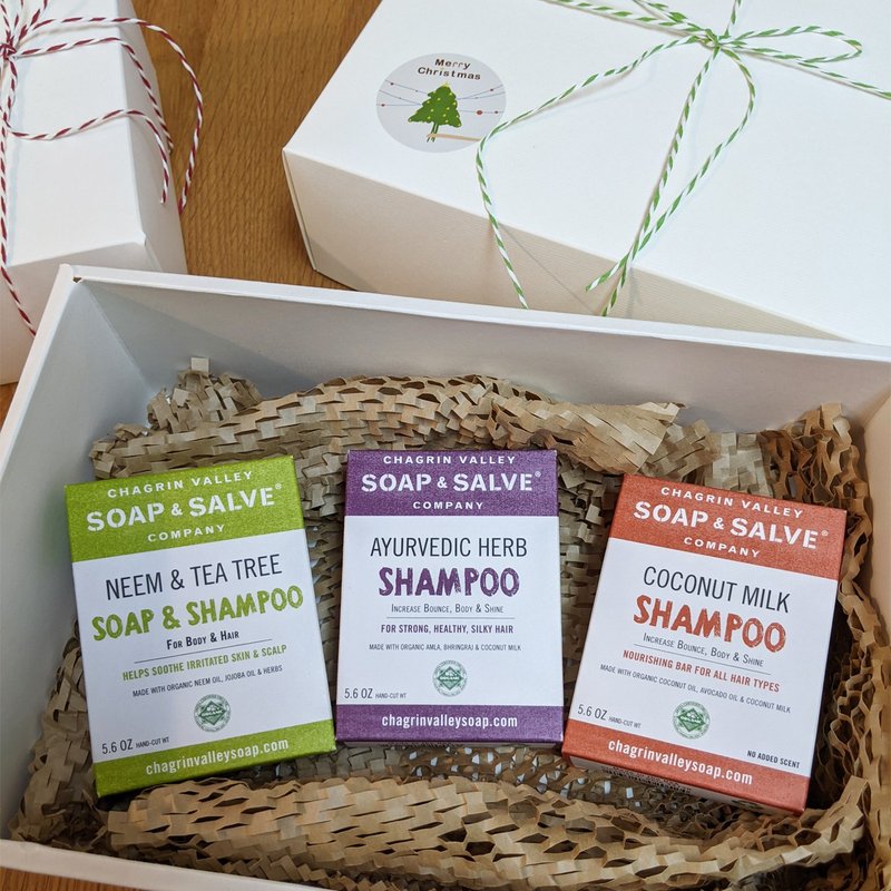 【圣诞礼盒 洗发皂】印度阿育吠陀 天然有机椰奶 印度苦楝树 - 肥皂/手工皂 - 精油 多色