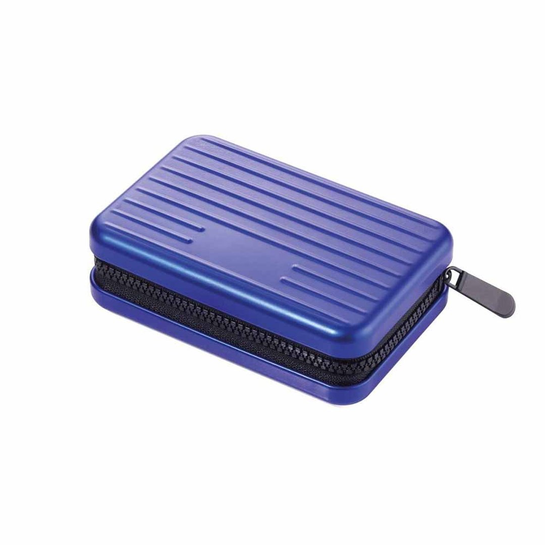 RFID 个资防盗硬壳卡夹零钱夹(蓝) - 零钱包 - 其他金属 蓝色
