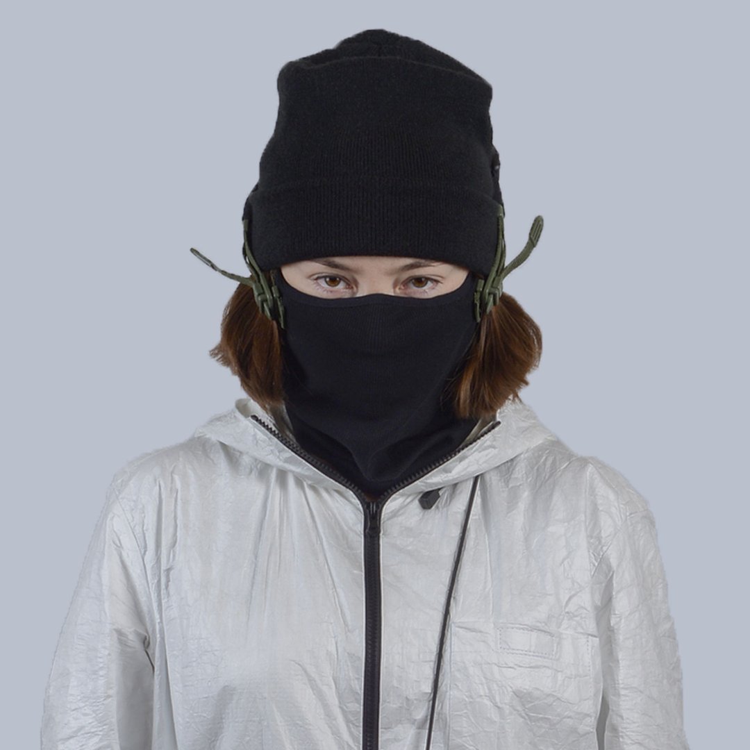 Snood gaiter Cyberpunk mask Cosplay scarf Techwear snood Streetwear futuristic - 面膜/冻膜 - 其他材质 黑色