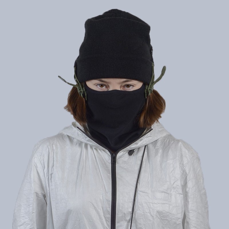 Snood gaiter Cyberpunk mask Cosplay scarf Techwear snood Streetwear futuristic - 面膜/冻膜 - 其他材质 黑色