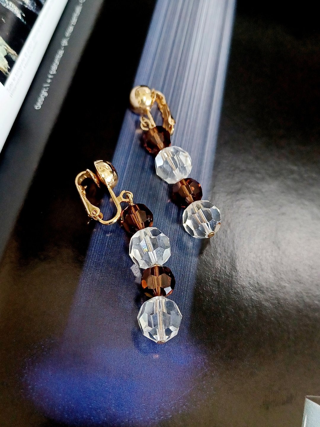 Avintage jewelry  S.A.L施华洛世奇 水晶串珠 夹式耳环 - 耳环/耳夹 - 其他金属 