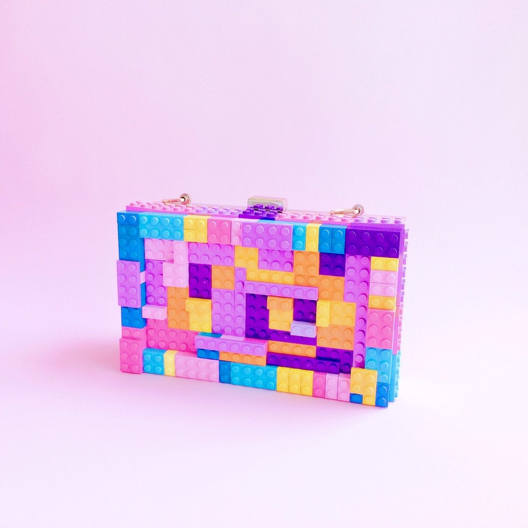 夏日LEGOBAG 乐高手袋 手拿包 侧背包 粉色系列 - 手提包/手提袋 - 其他材质 多色