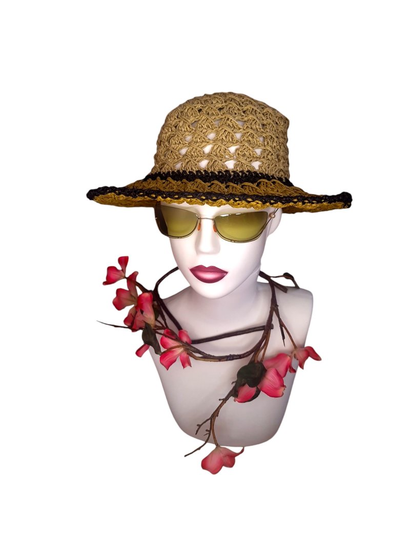 手工钩织草帽 - 帽子 - 环保材料 多色