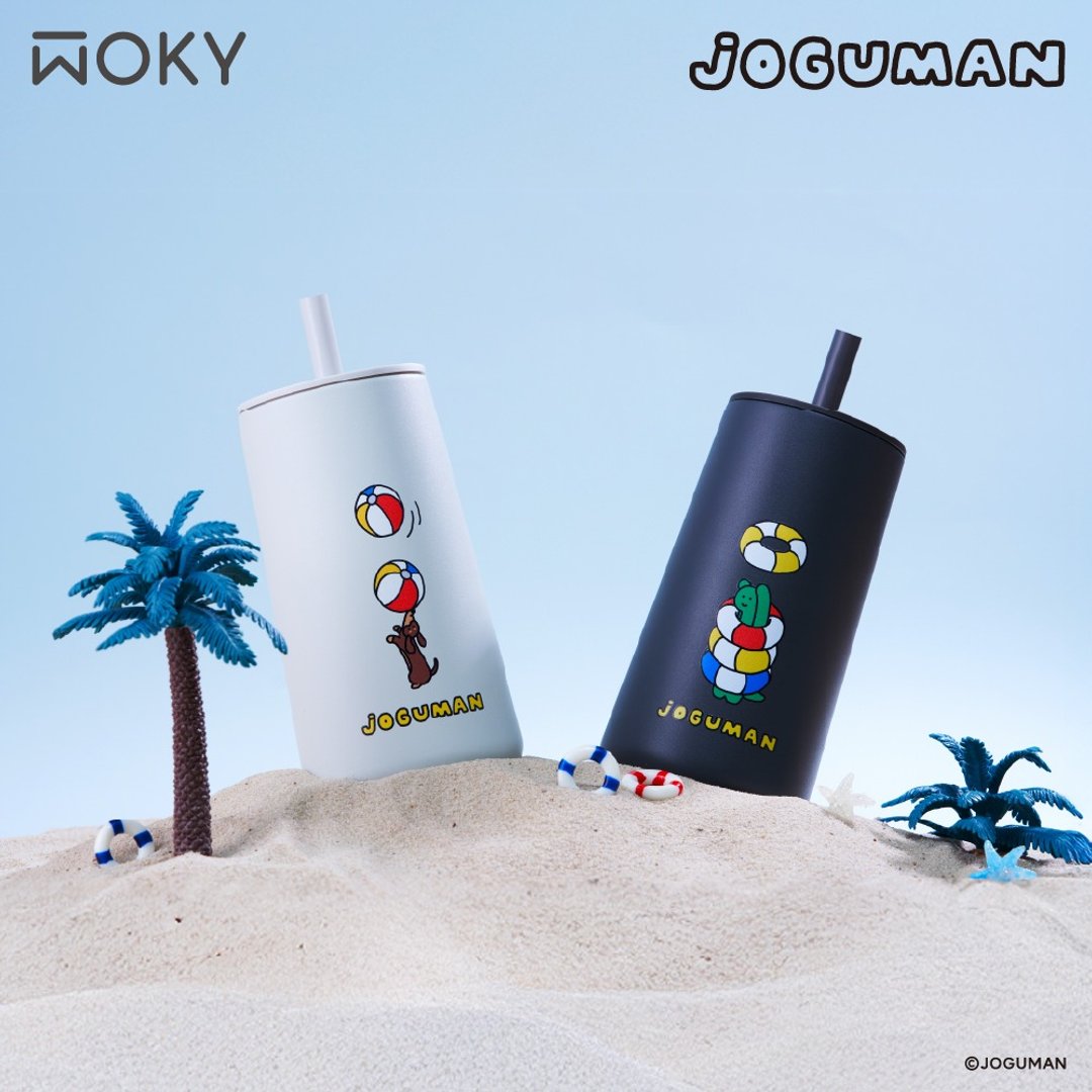 【WOKY Meets JOGUMAN】轻芯钛瓷帽子吸管杯 600ml(双盖组) - 保温瓶/保温杯 - 其他金属 