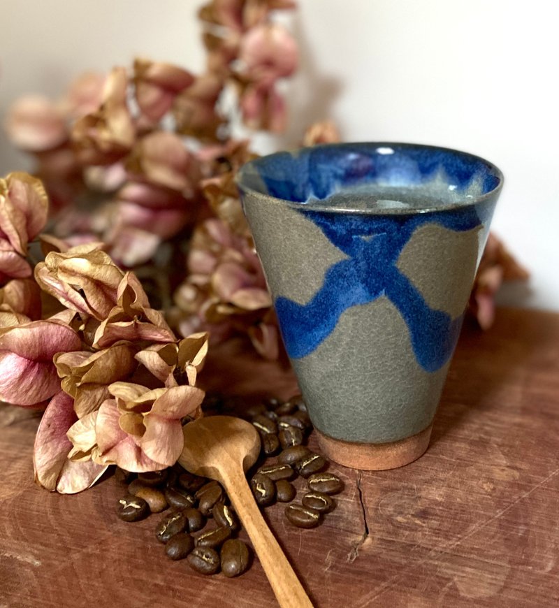 灿蓝流釉杯/茶杯/高杯/咖啡杯/啤酒杯 - 其他杯子 - 陶 