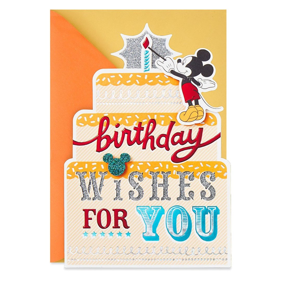 米奇(Mickey) 为你点亮生日蛋糕【Hallmark卡片-迪士尼Disney】 - 卡片/明信片 - 纸 多色