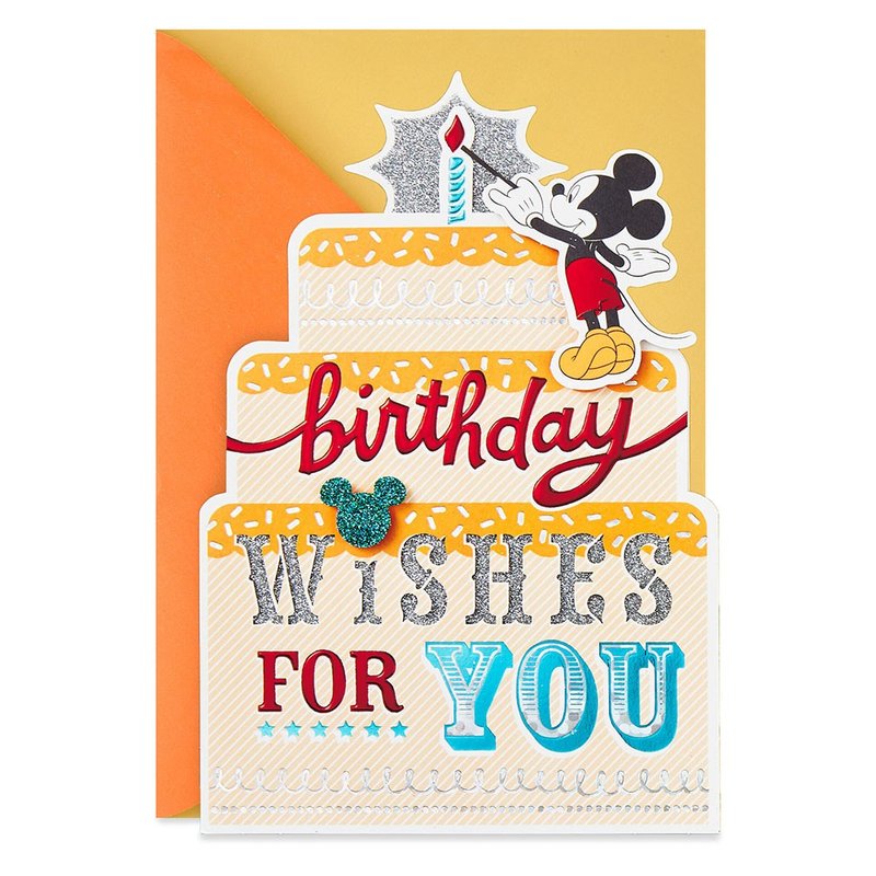 米奇(Mickey) 为你点亮生日蛋糕【Hallmark卡片-迪士尼Disney】 - 卡片/明信片 - 纸 多色