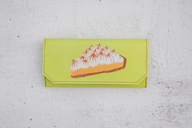 1983ER手工纸制防泼水新款式长夹-柠檬蛋白霜派Tarte au Citron - 皮夹/钱包 - 纸 绿色