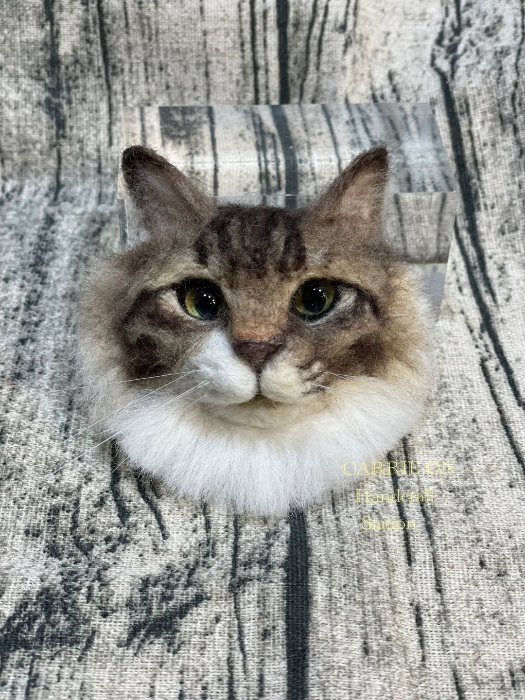 羊毛毡拟真猫咪头仔匙扣 - 其他 - 羊毛 
