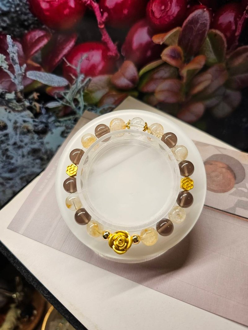 AgIo。~财富与安定~ 黄水晶*茶水晶。设计款手链 - 手链/手环 - 水晶 金色