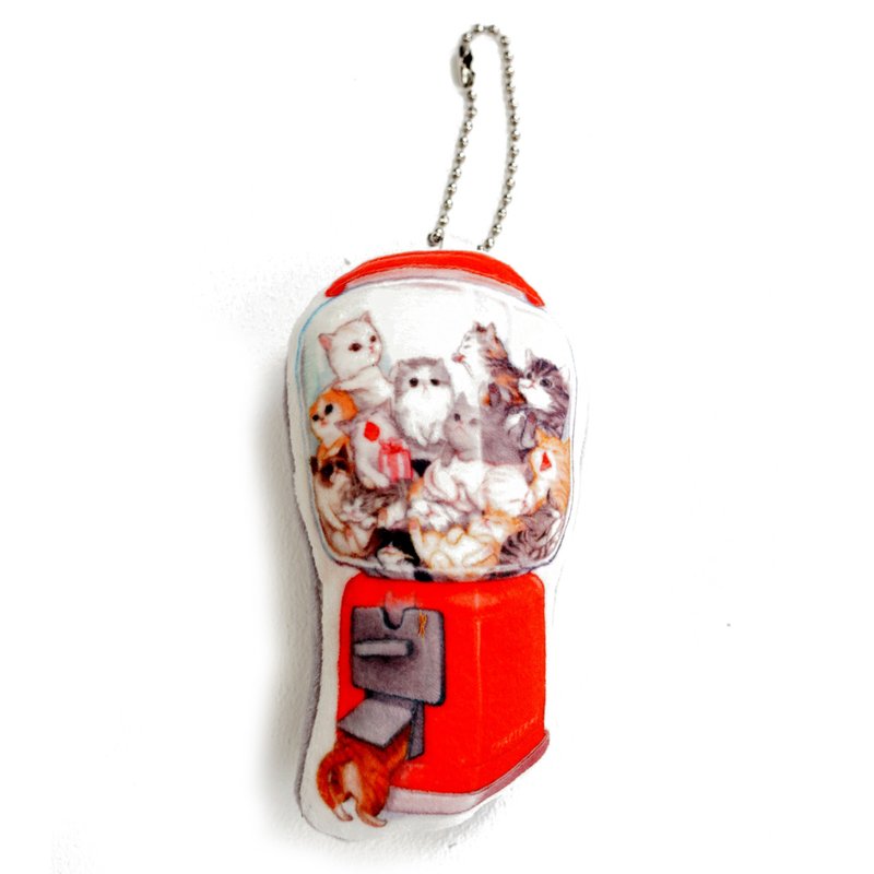 Gachapon Kitty cat key chain pillow New arrival Gift New Year - 枕头/抱枕 - 聚酯纤维 灰色