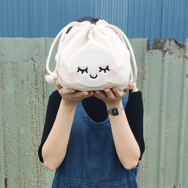 The Happy Project 两面 + 两用帆布包 // Happydoory x 小叉米 *限量手工缝制 - 侧背包/斜挎包 - 纸 白色