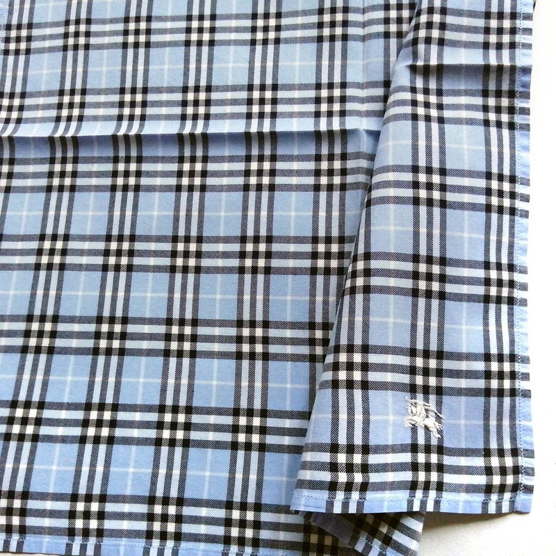 Burberry 复古手帕 口袋巾 蓝色 18.5 x 18.5 英寸 - 手帕/方巾 - 棉．麻 蓝色
