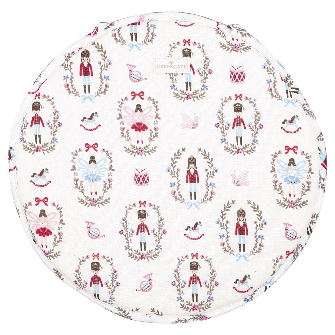 【新品】丹麦GreenGate Cindarella white 圆形椅垫 38cm - 枕头/抱枕 - 棉．麻 粉红色